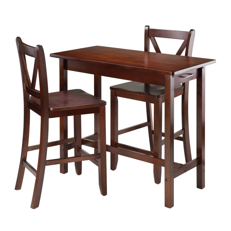 Winsome Kitchen Island 3 Piece Counter Height Dining Set & Reviews